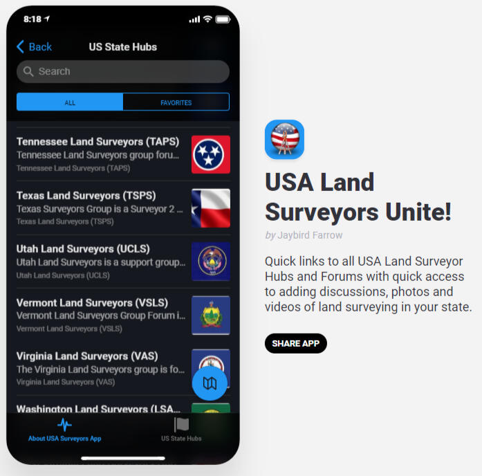 Get the USA Surveyors App to quickly add topics and photos